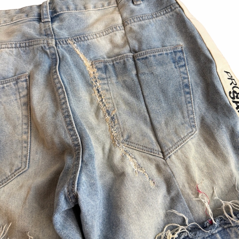 PARIS RUNWAY SAMPLE Men's SKINNY Fit Blue Jeans HIGHLY DISTRESSED - Picture 6 of 10